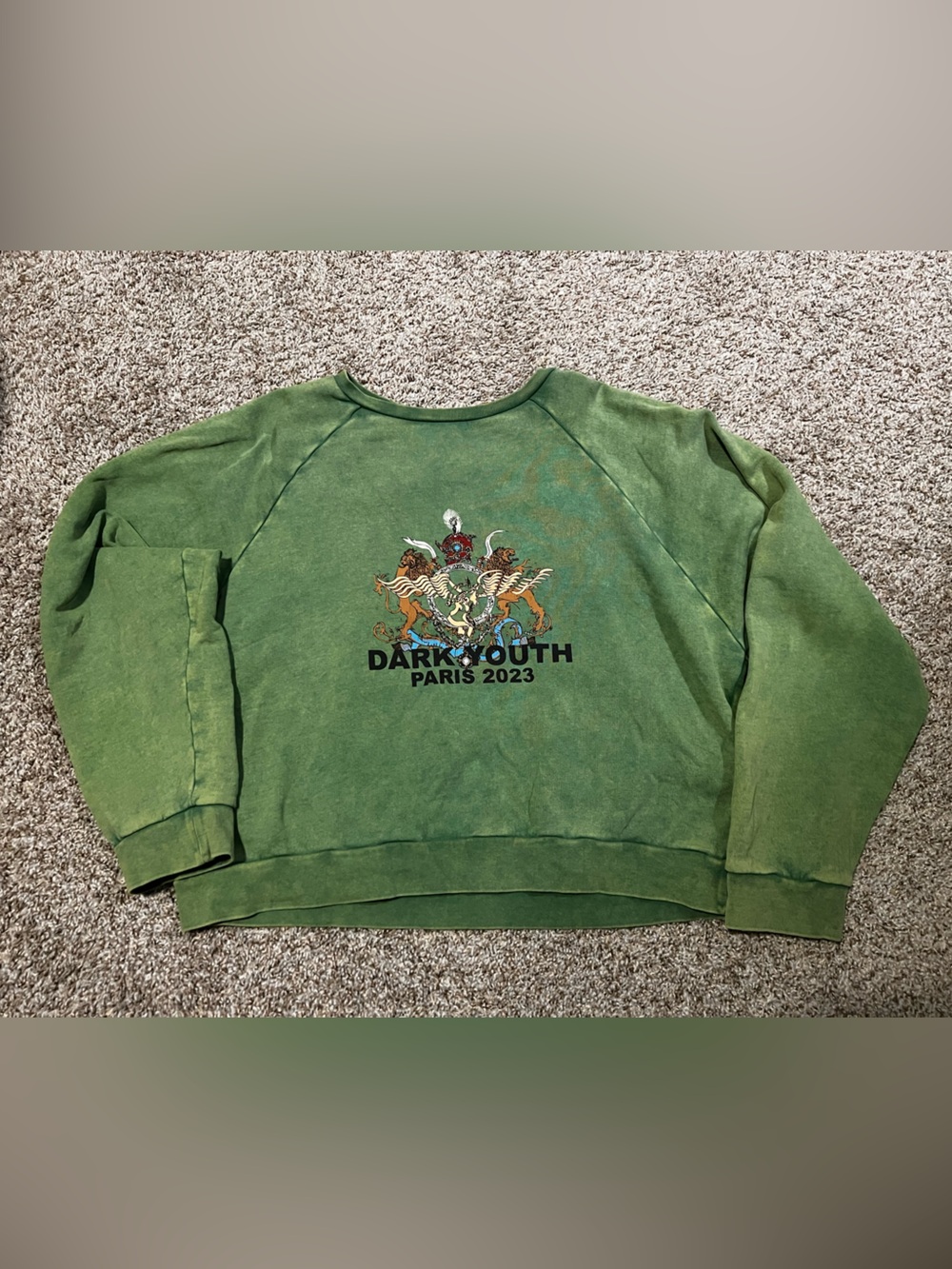 Paris 2023 Green Crewneck Cropped Sweatshirt